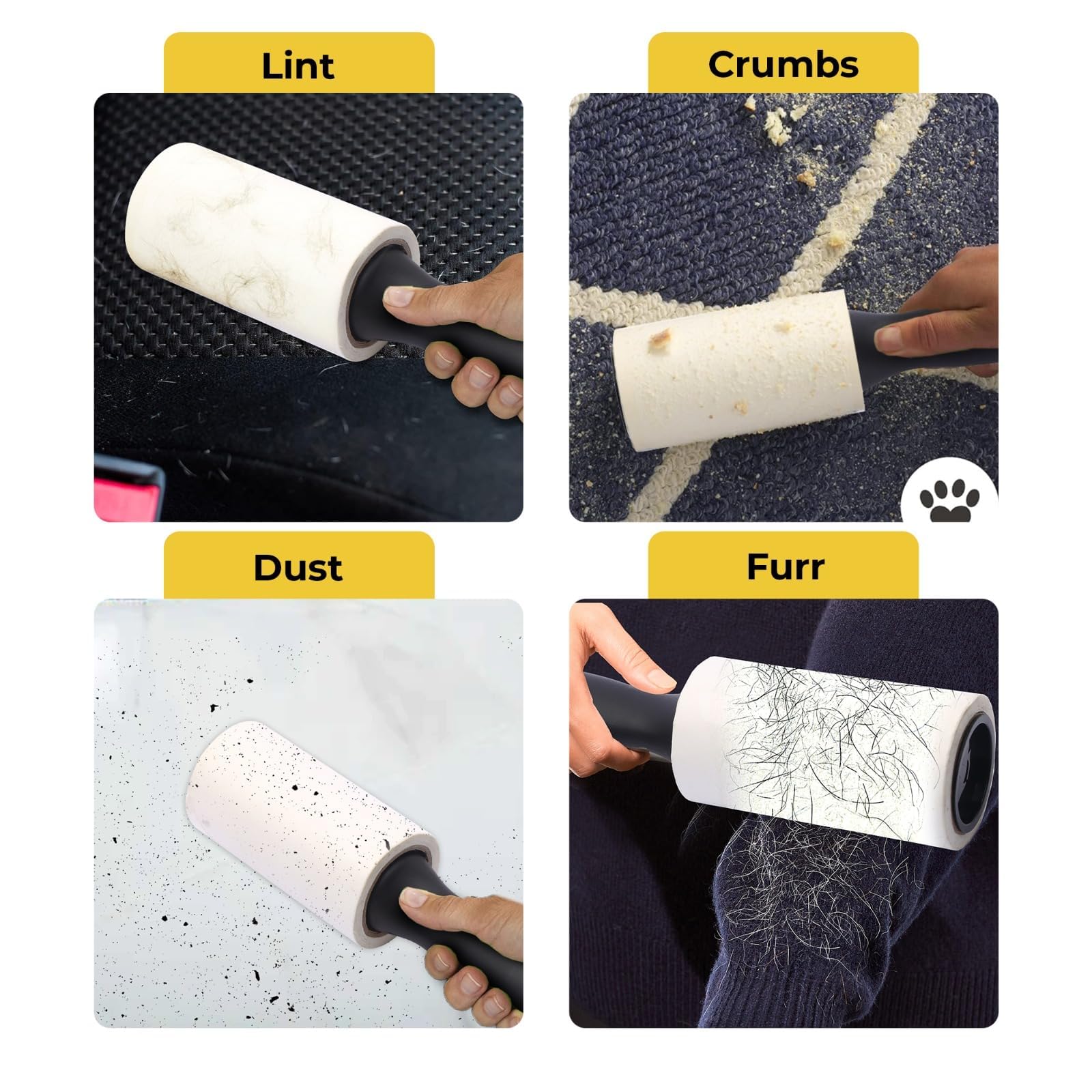 Lint Rollers for Pet Hair Extra Sticky, Lint Roller with Upgraded Handle, 90 Sheets in Total, Portable Pet Lint Remover for Clothes, Furniture
