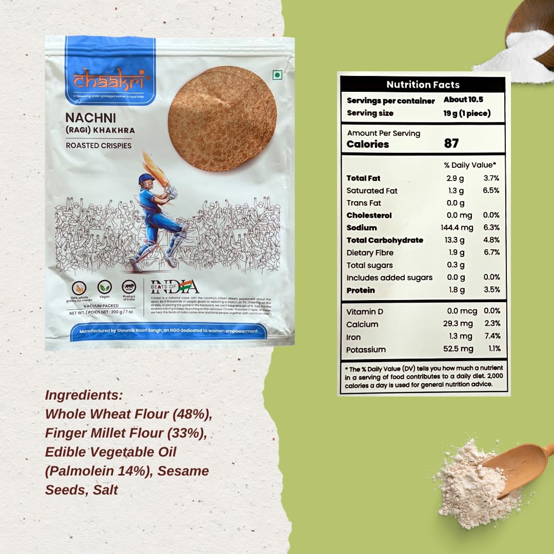 Chaakri Khakhra Roasted Crispies - 3 Pack, Whole Grain, Ready to Eat Savory Snacks, Non-GMO, Vegan (Mild Mix)