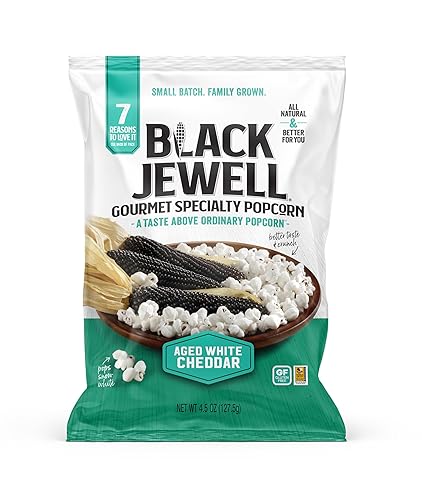 Black Jewell Aged White Cheddar Popped Popcorn, Gourmet Specialty Popcorn, 4.5 Ounces (Pack of 3)