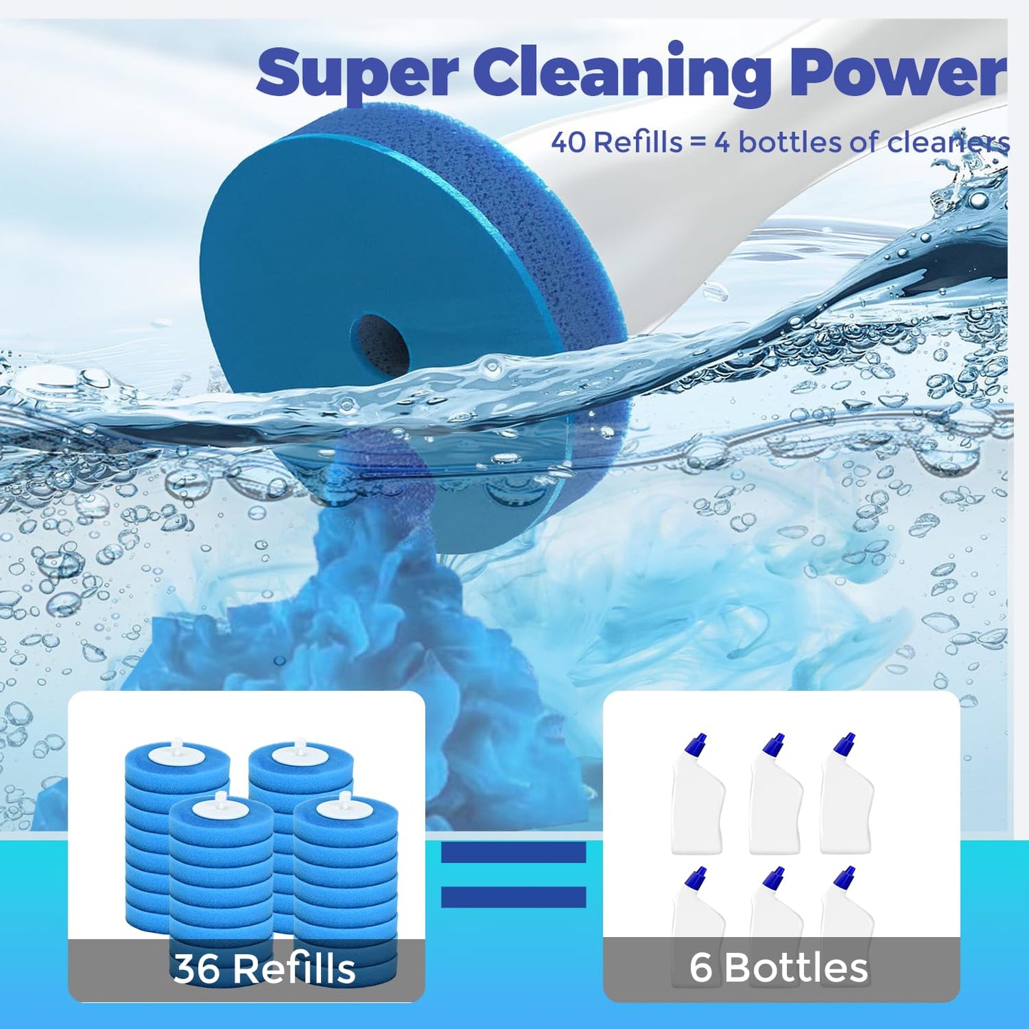 Electric Toilet Brush Scrubber 36PCS Disposable Heads for HK-047 Series