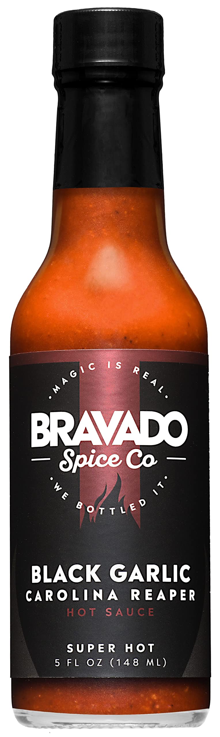 Bravado Spice Black Garlic Carolina Reaper Hot Sauce | Gourmet Sauce for Wings & Ramen | Featured on Hot Ones Season 6