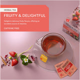 Wissotzky Strawberry Burst Herbal Tea, 20 Tea Bags | Fruity Blend | Caffeine Free Tea | Antioxidant Rich