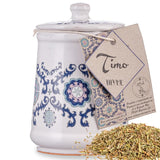 Dried Thyme in Italian ceramic jar, herbs and seasoning gifts, jars with spices included, product of Italy, 0.7 oz. Artigiani dei Sapori