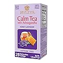 Hyleys Calm Tea with Ashwagandha - Lavender & Honey Flavor - Caffeine-Free, Herbal Tea - 25 Tea Bags - Sleepy Chamomile Bedtime Blend: Natural Herbal