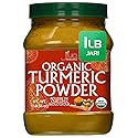 Organic Turmeric Powder 1 Pound Jar by Jiva Organics - 100% Raw with Curcumin - Lab Tested & Reports Available - Raw from India