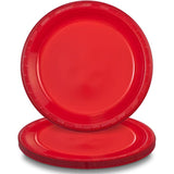 Party Dimensions Red Solid Color Plastic Party Plate (7") 15 Count - Premium Quality, Durable & Elegant, Perfect for Any Occasion & Celebration