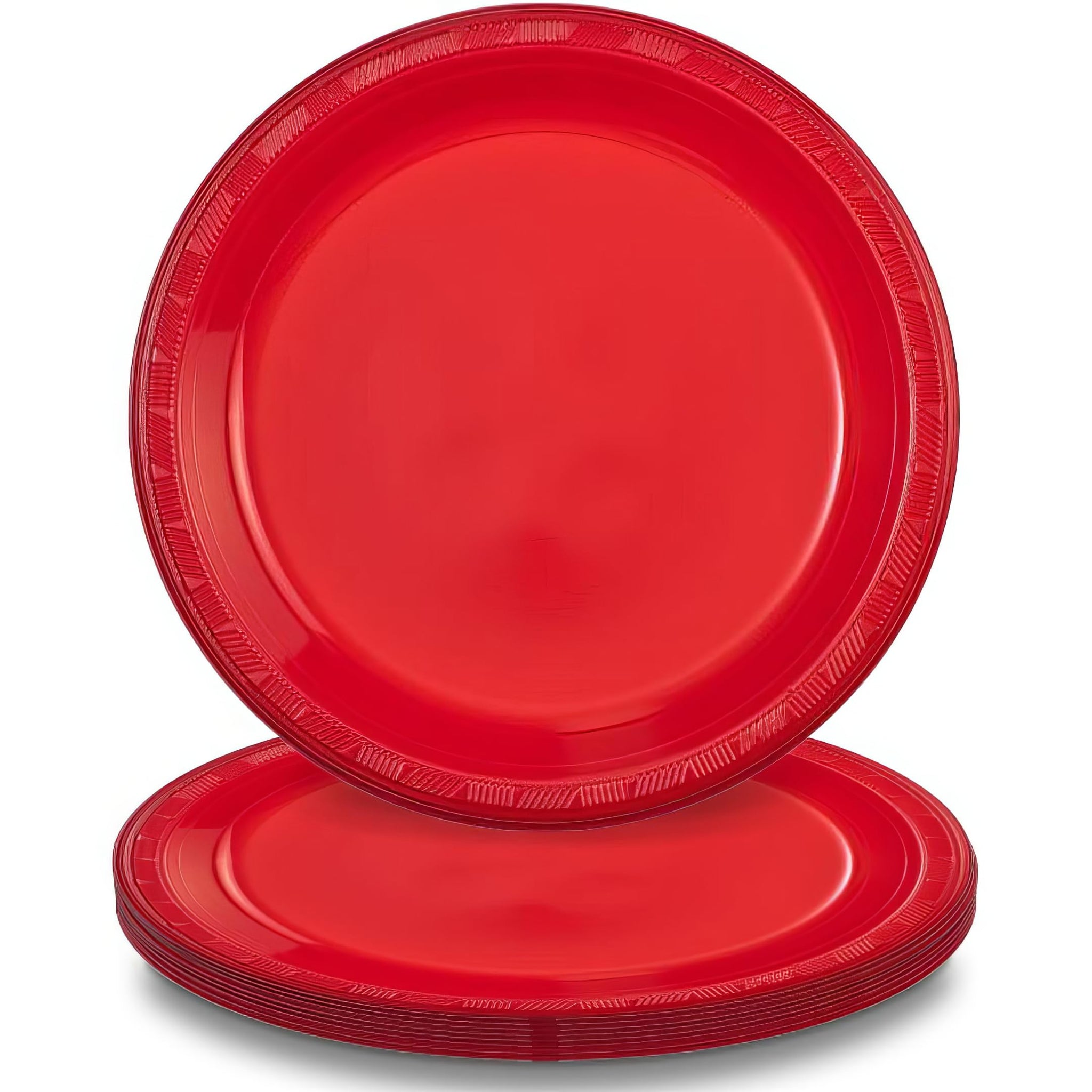 Party Dimensions Red Solid Color Plastic Party Plate (7") 15 Count - Premium Quality, Durable & Elegant, Perfect for Any Occasion & Celebration