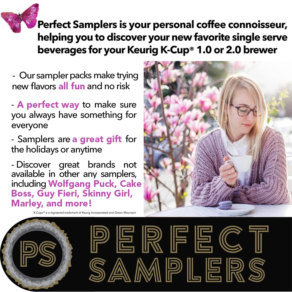 Perfect Samplers Flavored Coffee Variety Pack, Flavored Coffee Pods, Including Vanilla, Chocolate Coffee & More, Flavored Coffee Pods Variety Pack