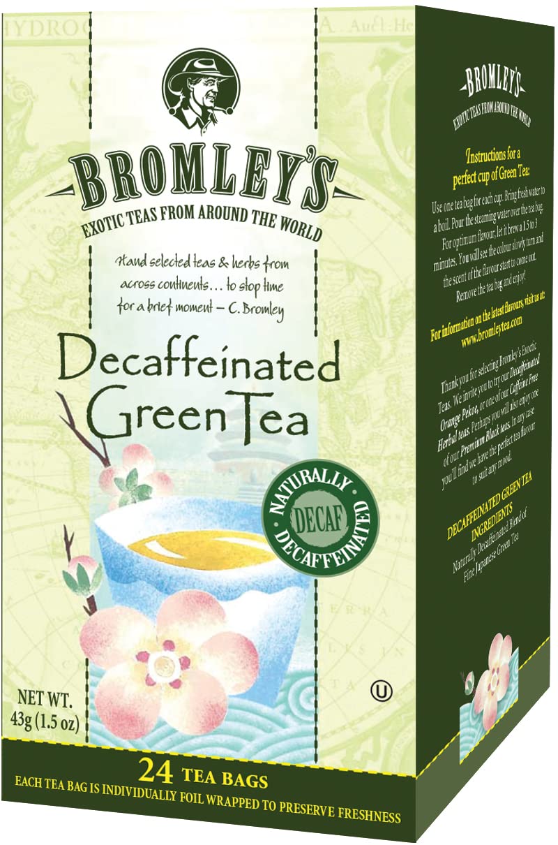 Bromley's Decaffeinated Green Tea, 24 Count (Pack of 6)