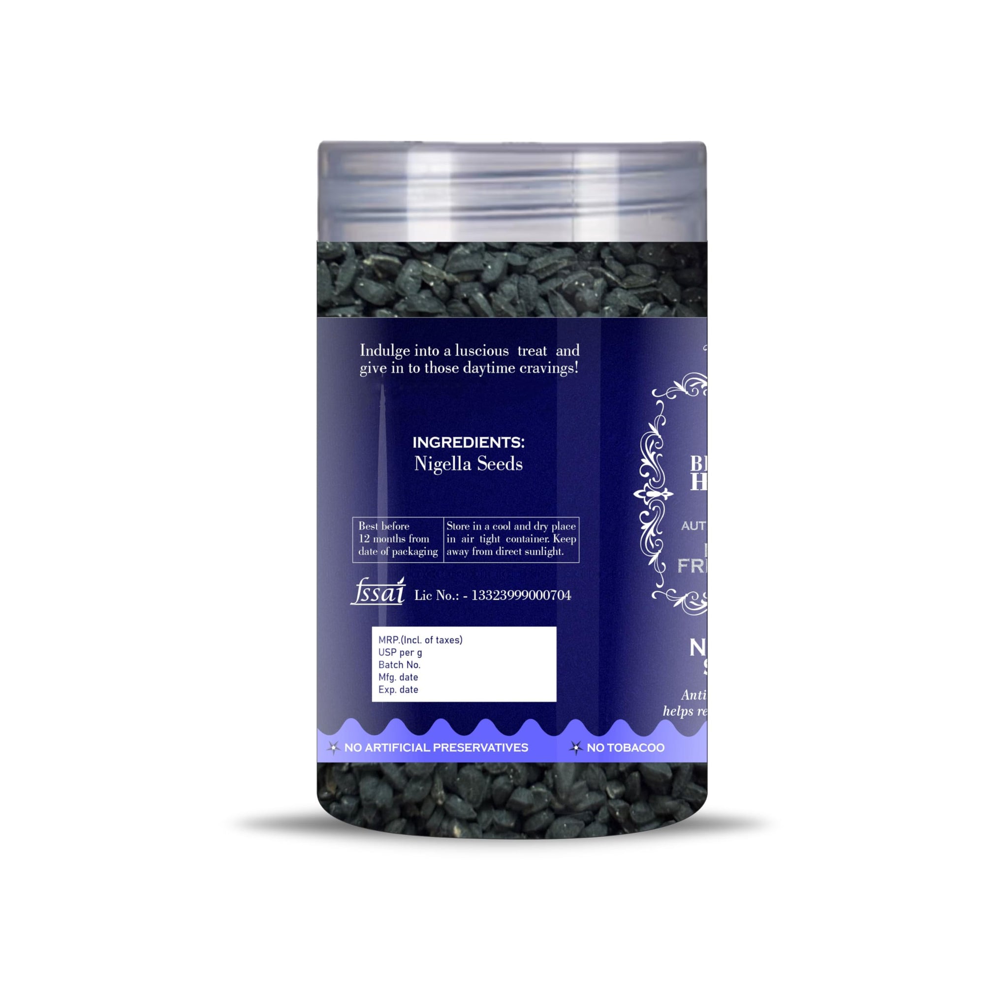 Blessfull Healing Nigella Seeds 5 Oz(Ounce) Airtight Container With Spoon