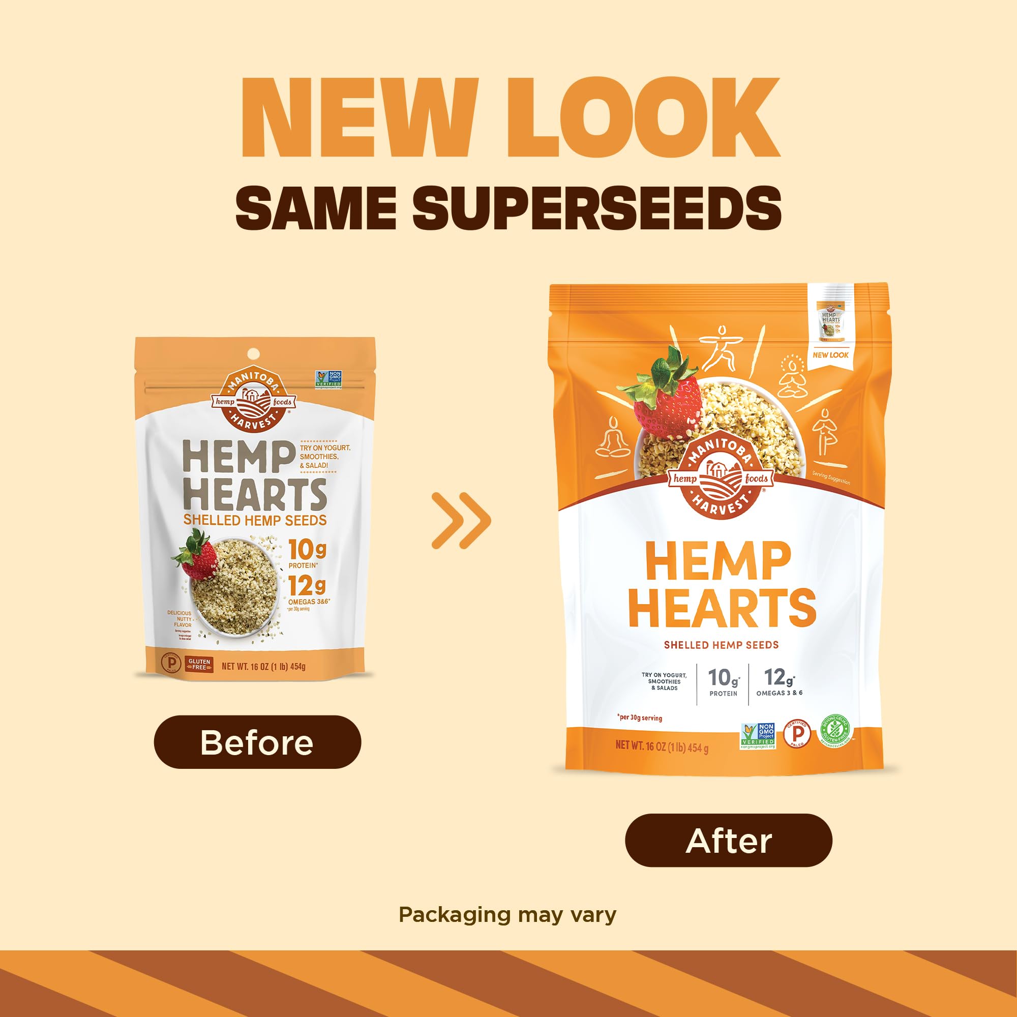 Manitoba Harvest Hemp Hearts, Shelled Hemp Seeds - 16oz - 10g Plant Protein & 12g Omega 3 & 6 per 30g serving - Easy to Digest with 9 Amino Acids