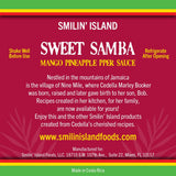 Smilin Island Sweet Samba Tropical Hot Sauce, Pineapple Mango Habanero, Sweet Flavor & Light Heat, Great for Dipping, Marinades & Cooking, 5 fl oz