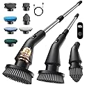 Topmako Electric Spin Scrubber, Upgraded IPX7 Cordless Cleaning Brush for Bathroom Shower, Household Cleaning Scrubber with 7 Brush Heads, Adjustable
