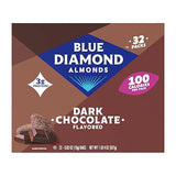 Blue Diamond Almonds Dark Chocolate Cocoa Dusted Snack Nuts, 100 Calorie Packs, (Pack of 1, 32 Count Toal)