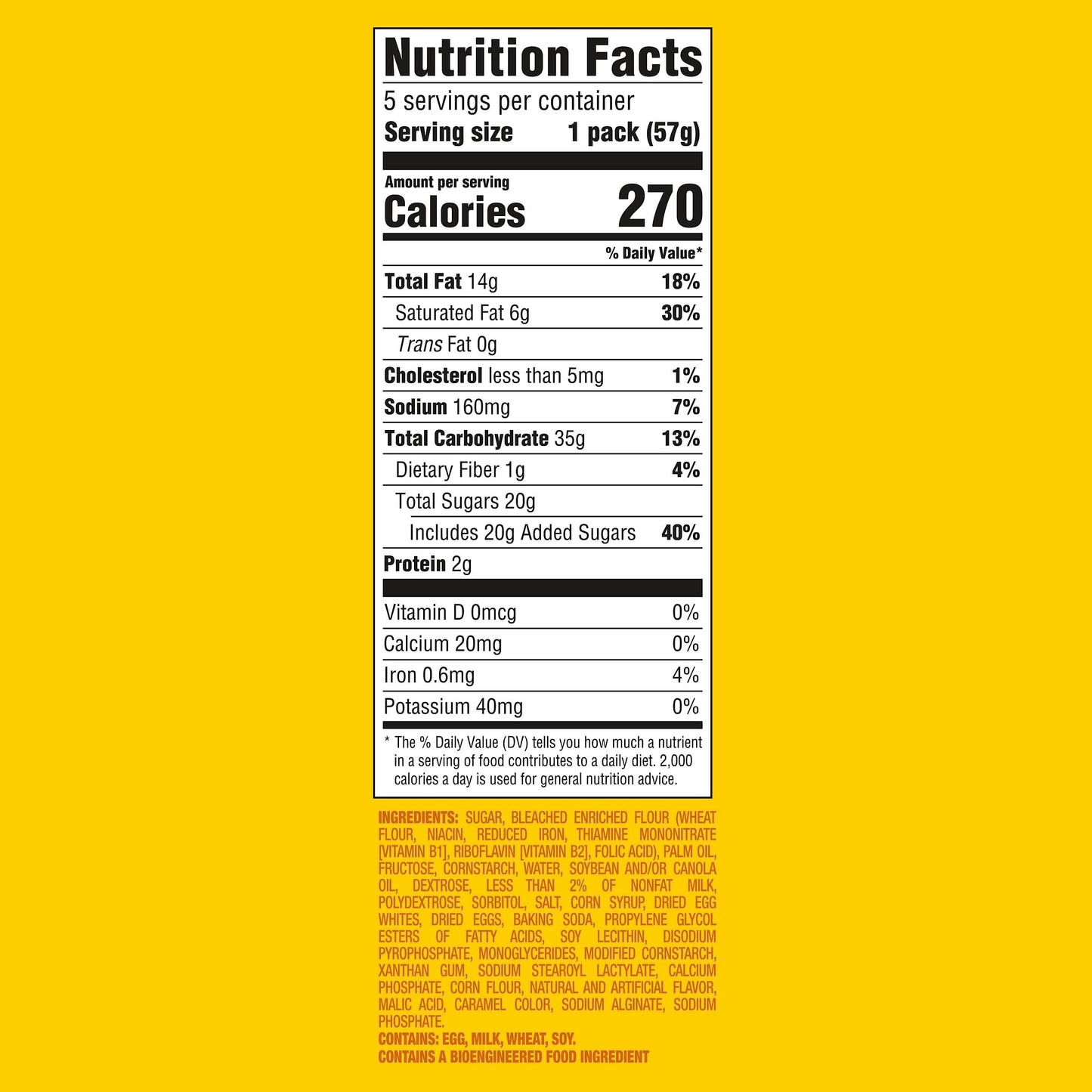 OREO Golden Cakesters Soft Snack Cakes, 5-2.02 oz Snack Packs