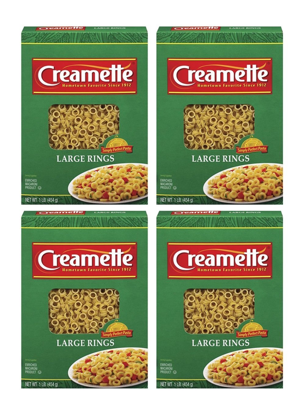 Creamette Large Rings Pasta Noodles 16 oz Box (4 boxes)