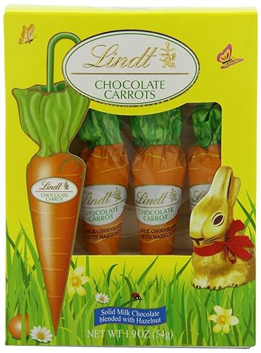 Lindt Chocolate Carrots, Solid Milk Chocolate with Hazelnut, 1.9 Oz (Pack of 2)