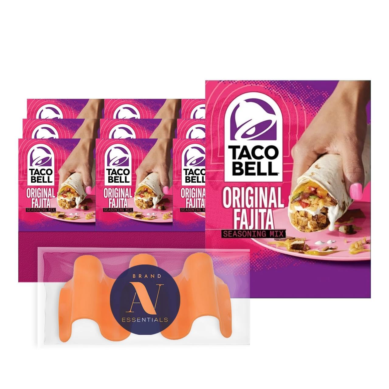 Taco Bell - Lavinia essentials Bundle: 12-Pack of Fajita Taco Seasoning Mix, 1oz Packet + 1 Utility Prop.