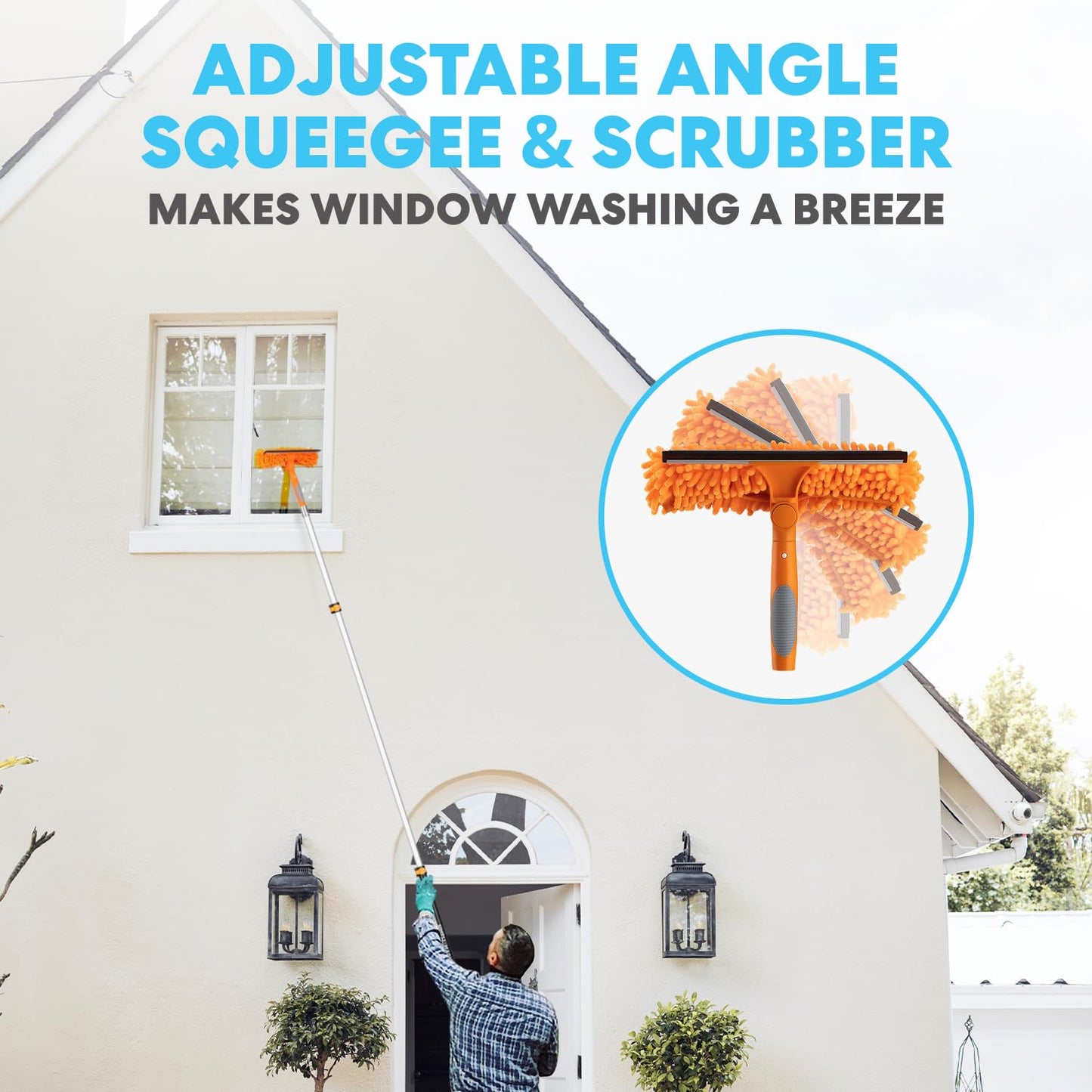 Simpli-Magic 20 Foot High Ceiling Duster Kit with 5-12ft Heavy Duty Extension Pole,High Reach Duster for Cleaning,Microfiber Feather Duster,Cobweb