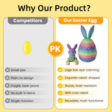 JimZePong 3D Printed Easter Eggs with Bunny Inside, Prefilled Easter Bunny Egg Alternative, 3D Printed Articulated Rabbit Surprise Egg for Easter