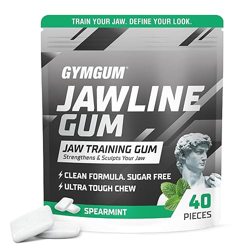 GYMGUM Jawline Gum Ultra Hard Chewing Gum | No Calories, No Sugar, No Artificial Sweeteners | Keto Friendly Mewing Gum for Jawline Training
