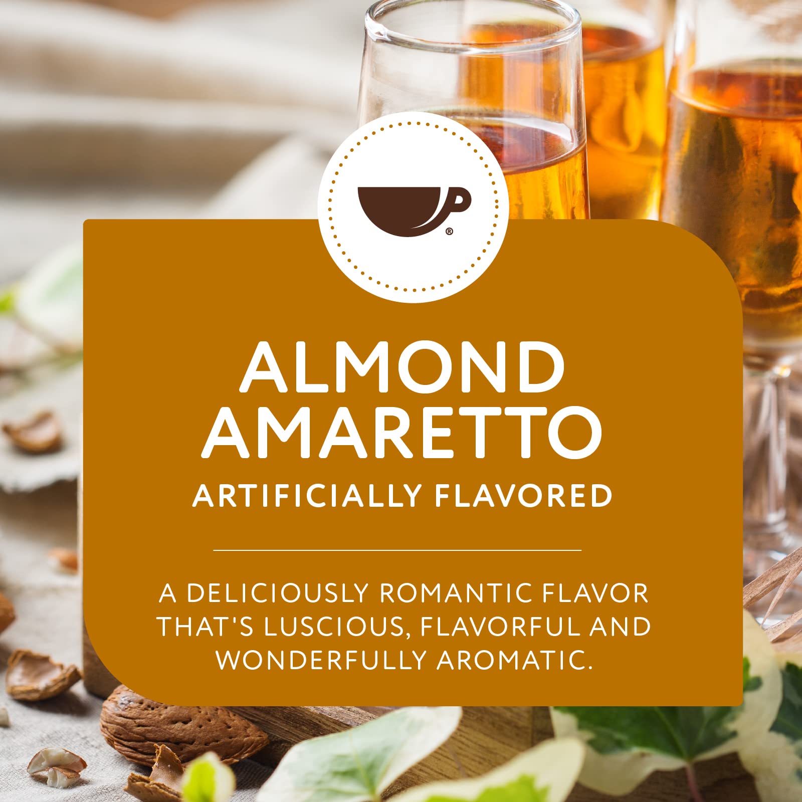 Almond Amaretto Flavored Ground Coffee, 1-12oz Medium Roast