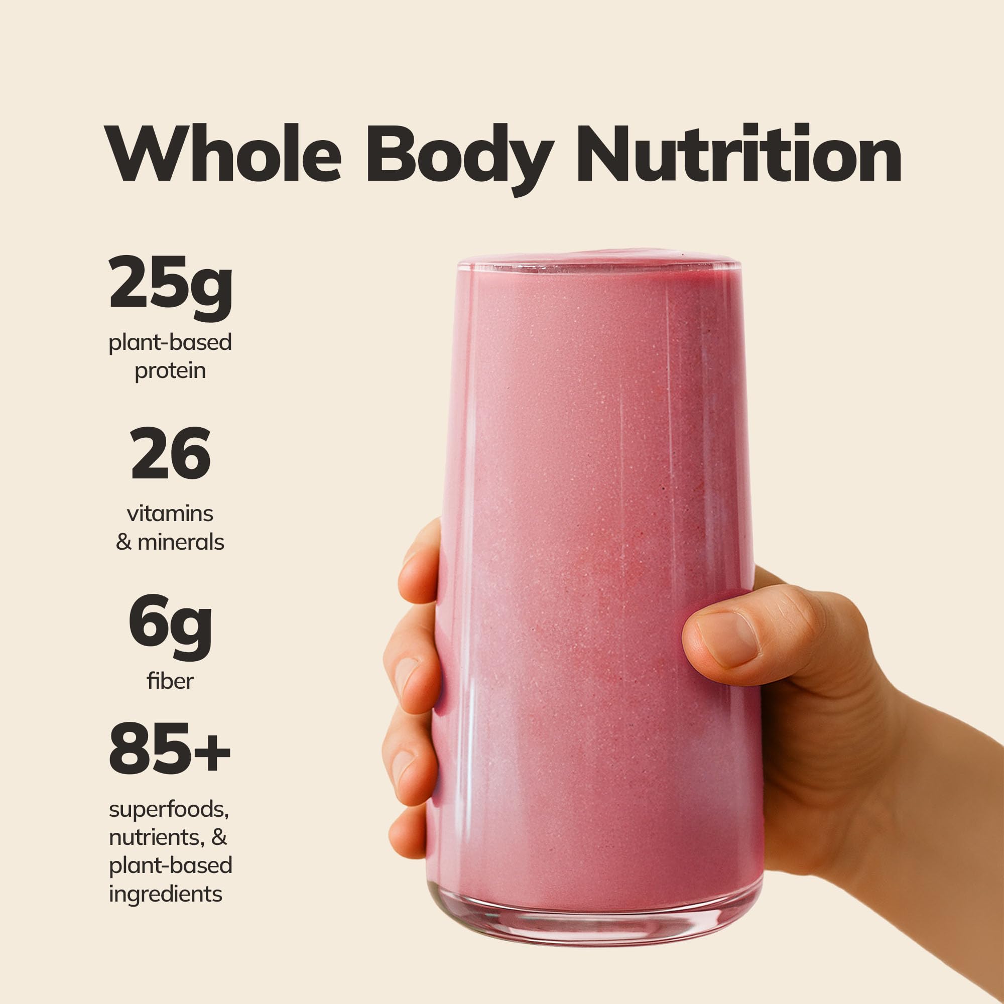 Ka’Chava All-In-One Nutrition Shake Blend, Strawberry, 15 Servings, 85+ Superfoods & Nutrients, Greens Plant-Based Powder Protein Drink, Digestive