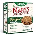 Mary's Gone Crackers Super Seed Crackers, Jalapeno, 4 Ounce (Pack of 1), Organic Plant Based Protein, Gluten Free