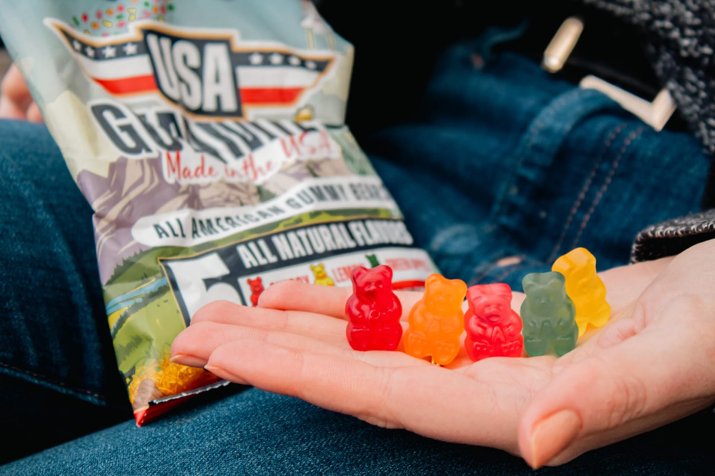 USA Gummies Dye Free Gummy Bears - Red Dye Free Candy Made in USA, No Artificial Colors, Natural Fruit Flavors, Fat Free, Non-GMO, Allergen Free, 7.5