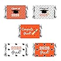 60 New Graduation Cap Party Class of 2026 Miniatures Candy Bar Wrapper, Mini Candy Chocolate Bar Stickers, Labels, Candy Not Included, Color Orange