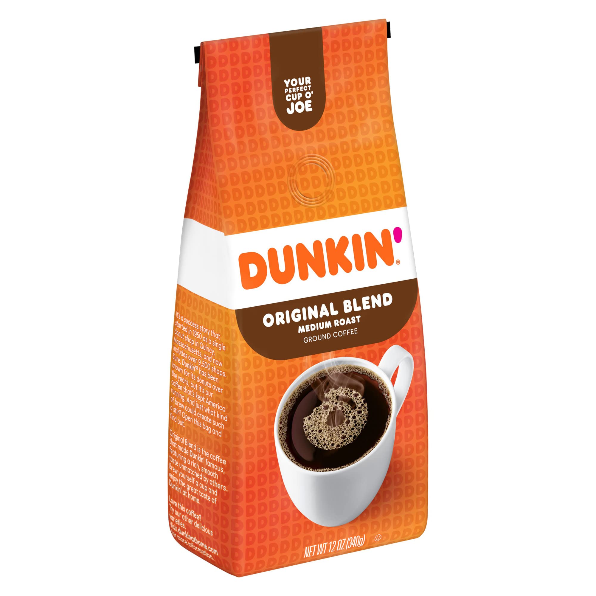 Dunkin' Original Blend Medium Roast Ground Coffee, 12 Ounces