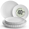 Trendables Floral Paper Plates 8.5 Inch & 10.5 Inch 40 Pcs Dinner Plate Set Fancy Disposable Plates for Party for 20 Guests 20 X 8 & 20 X 10 Large