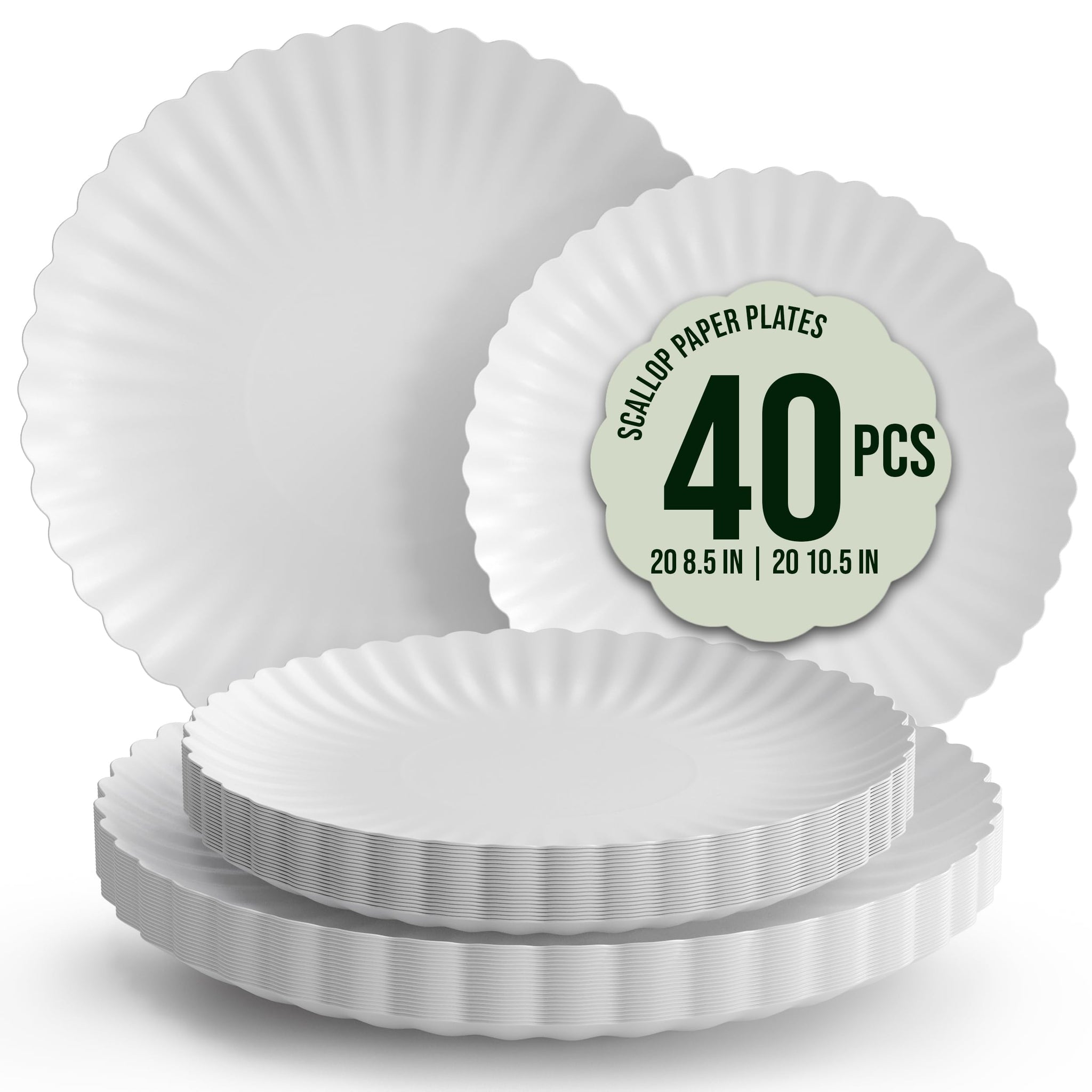 Trendables Floral Paper Plates 8.5 Inch & 10.5 Inch 40 Pcs Dinner Plate Set Fancy Disposable Plates for Party for 20 Guests 20 X 8 & 20 X 10 Large