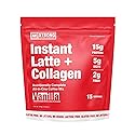 Strong Coffee Co. Vanilla Instant Latte | Organic Coffee with Collagen Protein | Lion’s Mane & L-Theanine | Adaptogens & Nootropics | 15 Servings