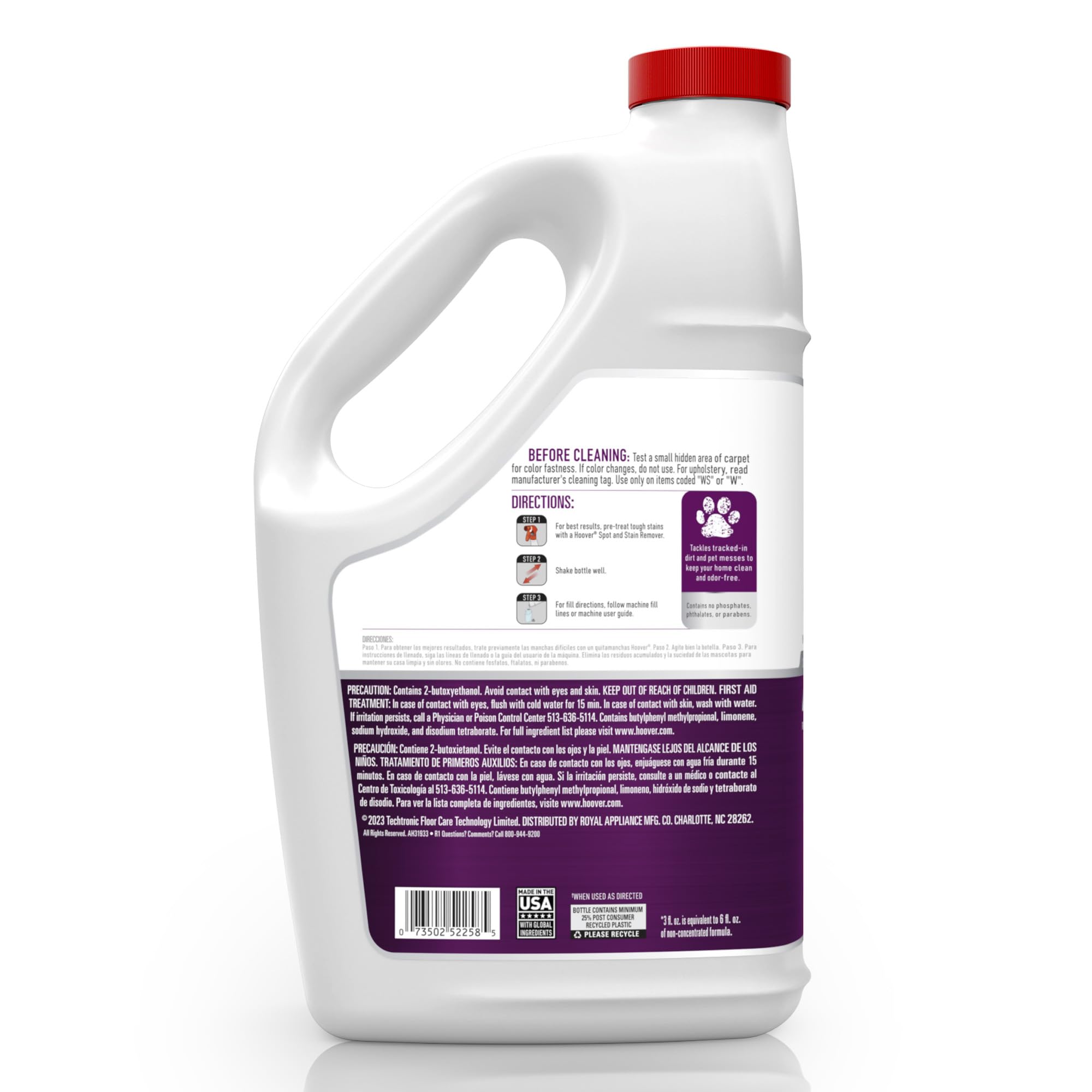 Hoover Pet Carpet Cleaner Solution, 128 oz., Tropical Breeze Scent, Deep Cleaning Shampoo Solution, Eliminates Urine Stains and Odors, Pair Carpet