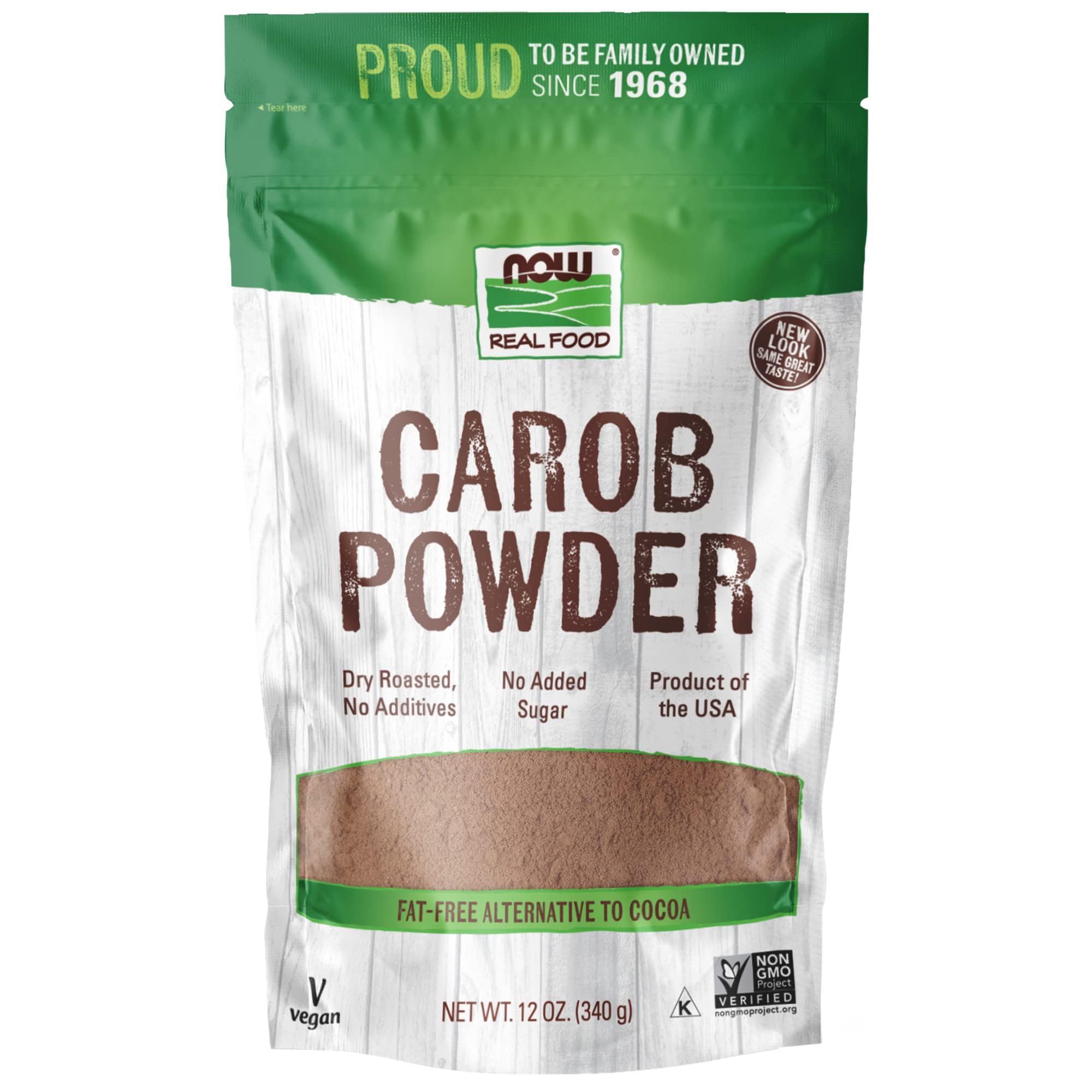 NOW Foods, Carob Powder, Dry Roasted, Additive-Free, Nutritious Substitute for Chocolate, 12-Ounce (Packaging May Vary)