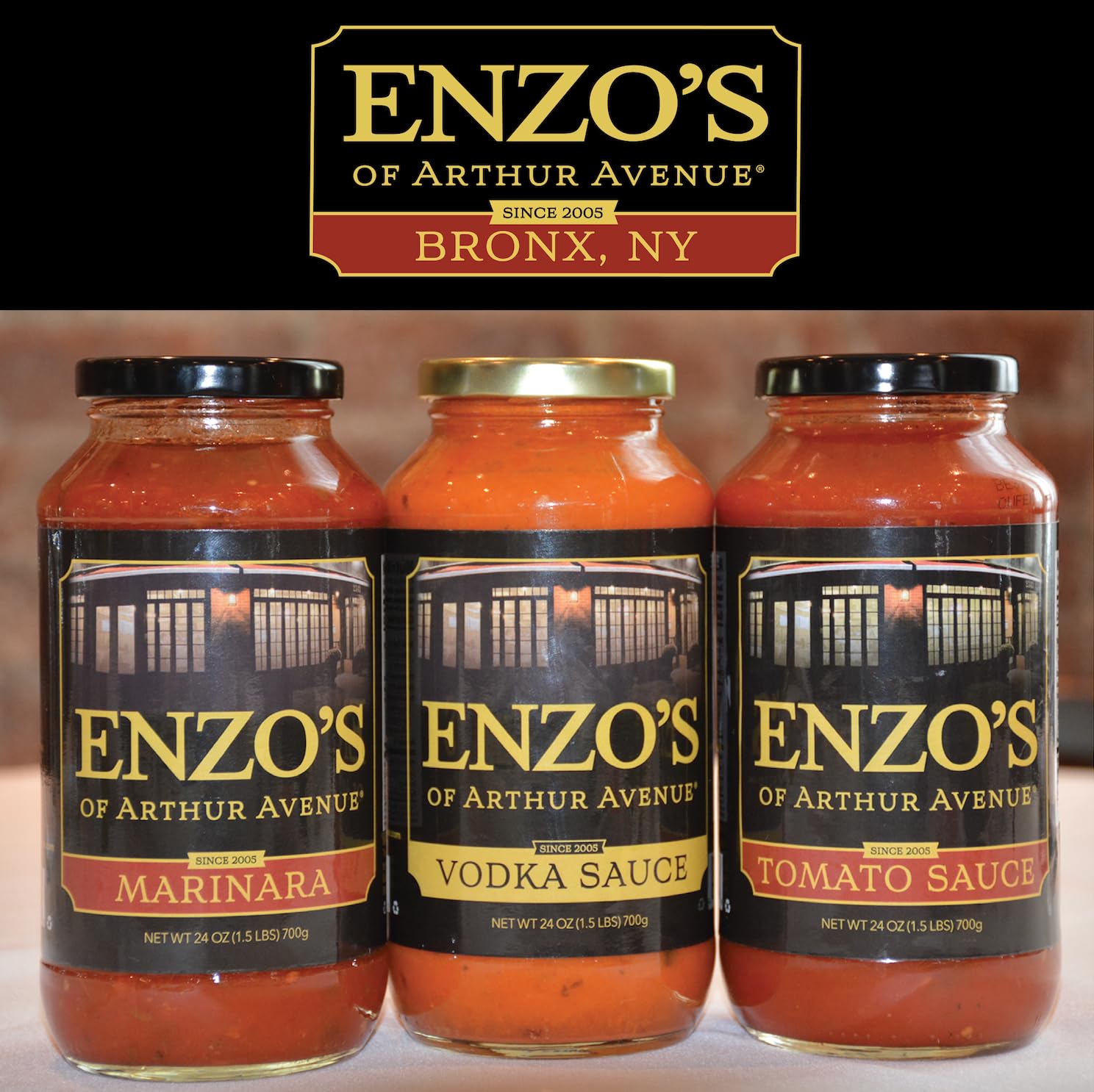 Enzo’s of Arthur Avenue Authentic Tomato Sauce, Authentic Homemade Italian Cuisine, Marinara Sauce, 1 Pack, 24 oz