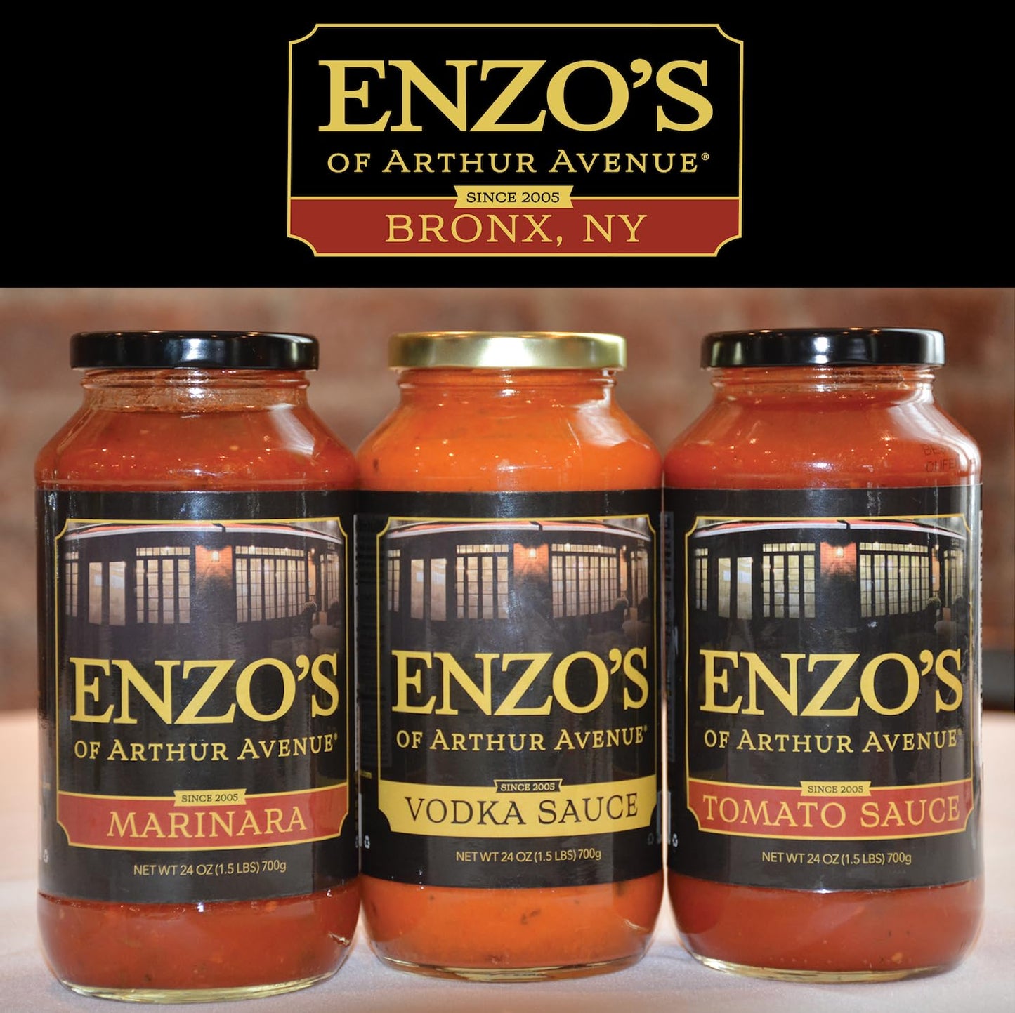 Enzo’s of Arthur Avenue Authentic Tomato Sauce, Authentic Homemade Italian Cuisine, Tomato Sauce, 1 Pack, 24 oz