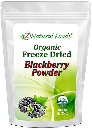 Z Natural Foods Organic Blackberry Powder, Freeze Dried, Antioxidant-Rich Superfood for Heart Health, Mix It Into Smoothie, Juice, Yogurt