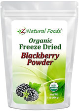 Z Natural Foods Organic Blackberry Powder, Freeze Dried, Antioxidant-Rich Superfood for Heart Health, Mix It Into Smoothie, Juice, Yogurt