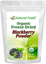 Z Natural Foods Organic Blackberry Powder, Freeze Dried, Antioxidant-Rich Superfood for Heart Health, Mix It Into Smoothie, Juice, Yogurt