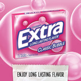 Extra Sugar Free Gum, Classic Bubble, 15 Stick Slim Packs (Pack of 20)