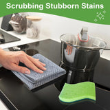 HAUHAUJUS Non Scratch Scrub Sponge and Wire Dishwashing Rag Combo, 12+12 Pack, Dish Sponges and Multipurpose Wire Dishcloths for Kitchen Cleaning