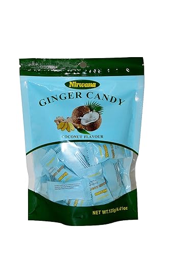 Ginger Coconut Candy - Sweet & Spicy Treat with Hints of Maltose Syrup, Coconut Essence, and Ginger Extract