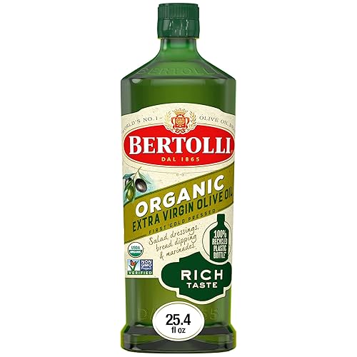 Bertolli Organic Extra Virgin Olive Oil, Rich Taste, First Cold Pressed, Contains Polyphenols, 25.4 fl oz