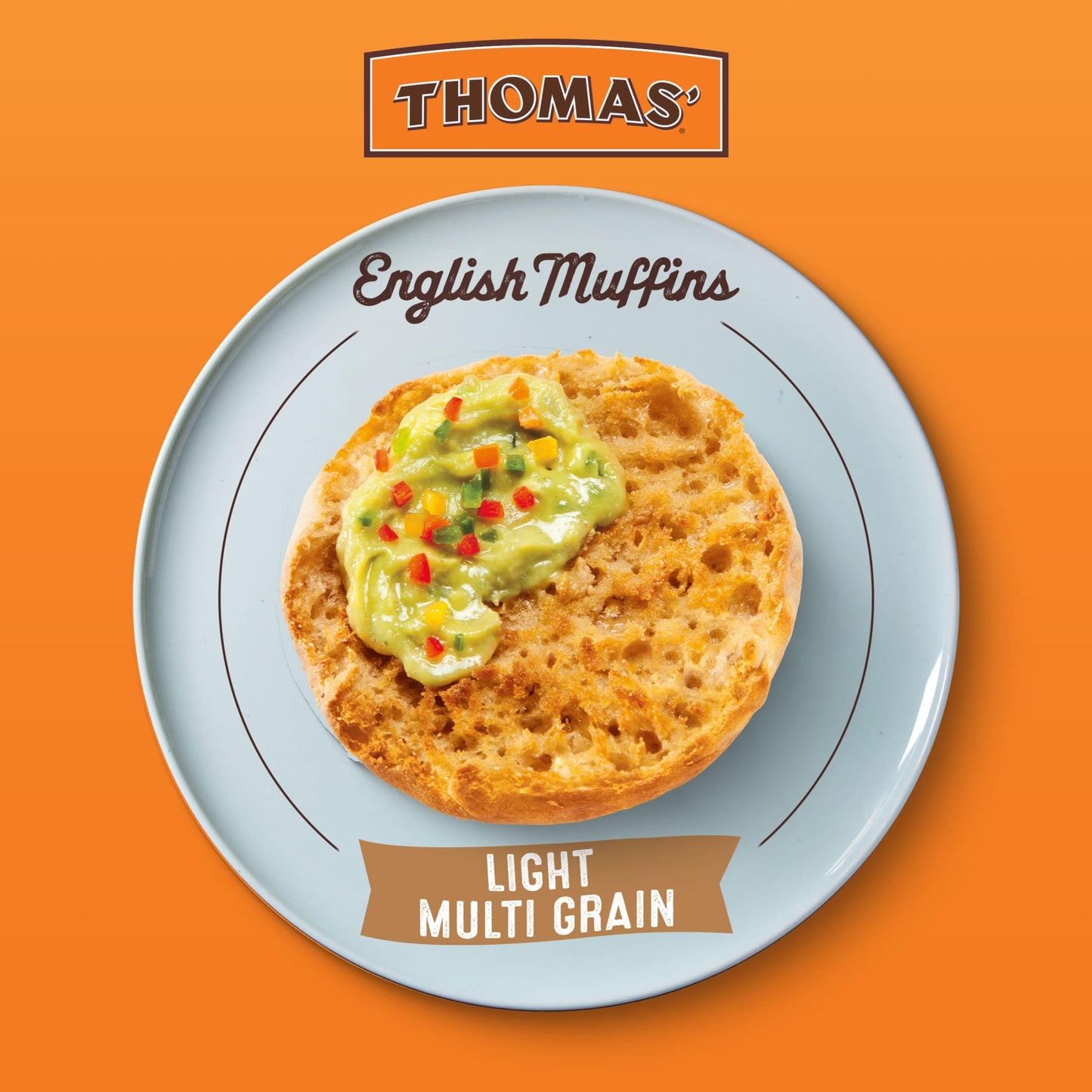 Thomas' Light Multi Grain English Muffins, 6 Count, 12 Oz Package of English Muffins