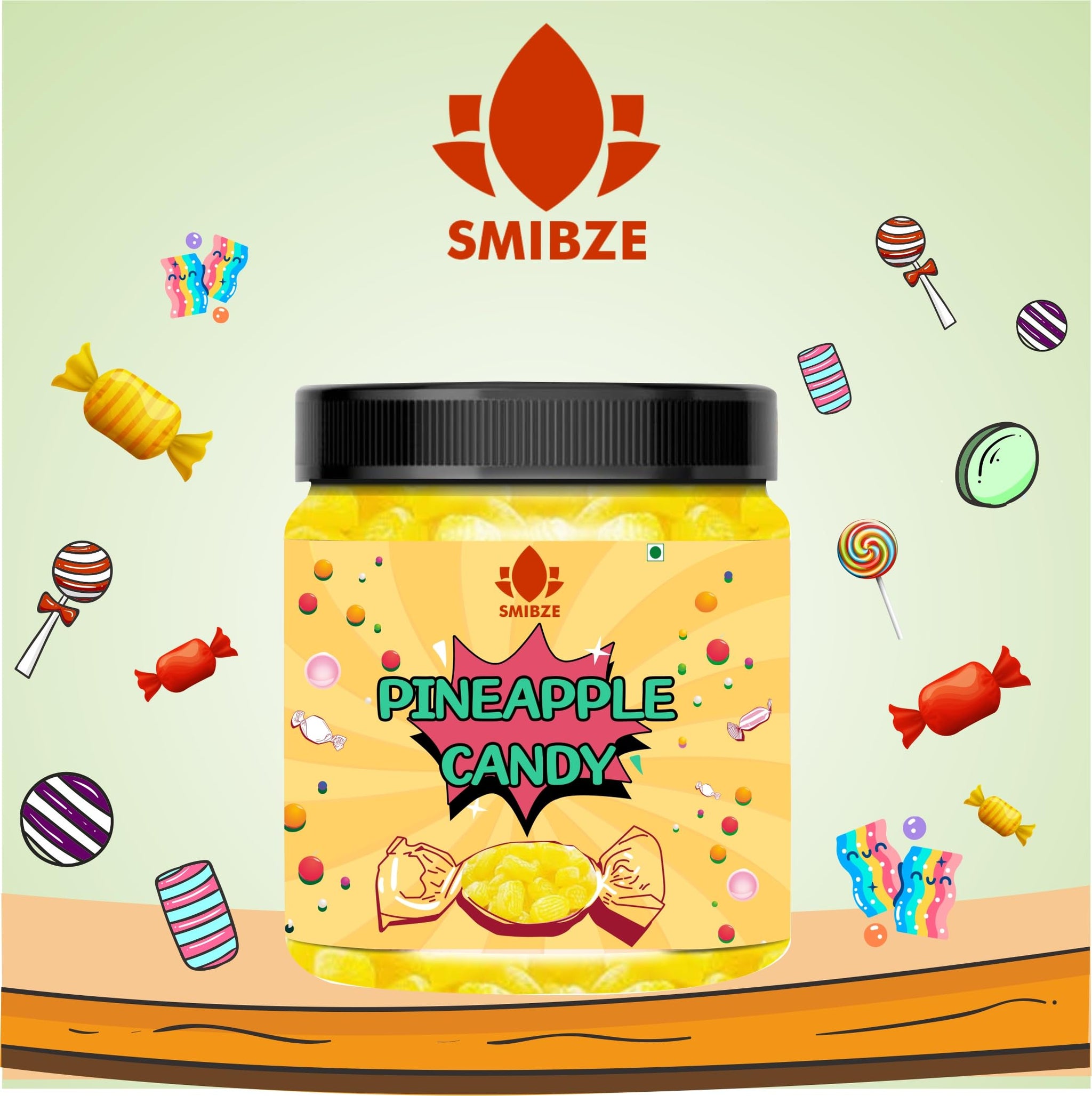 SMIBZE Natural Pineapple Candy 150 GM (Pack of 1) SMIBZE