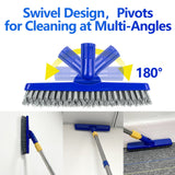 ITTAHO 2 Pack Grout Brush with Long Handle, 56.5'' Swivel Grout Cleaning Brush,V-Shape Grout Scrub Brush, Extendable Handle Grout Cleaner Brush