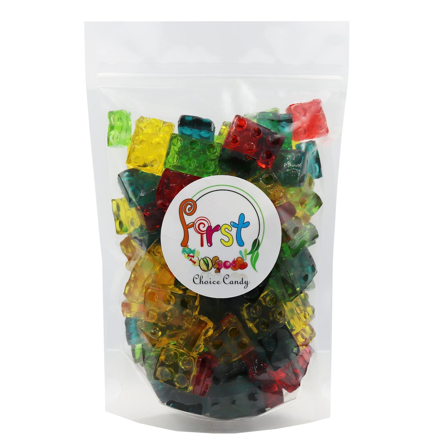 FirstChoiceCandy 3D Rainbow Juicy Gummy Candy (3D Building Blocks, 2 Pound)