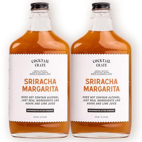 Cocktail Crate Premium Drink Mixer Sriracha Margarita | Award Winning Craft Cocktail Mixers for True Connoisseurs | Premium Cocktail Syrup Creations |